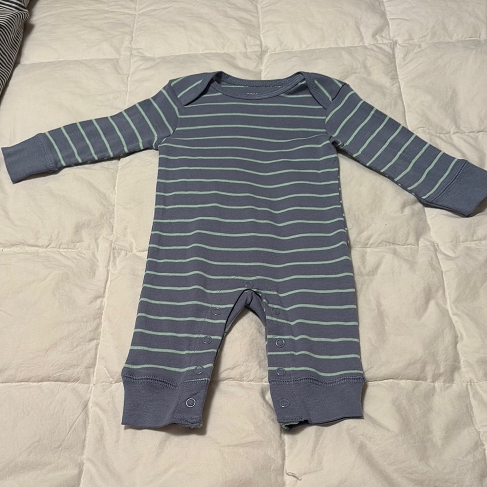 Carter's Blue Dinosaur and Striped Baby One Piece Set - Picture 8 of 11